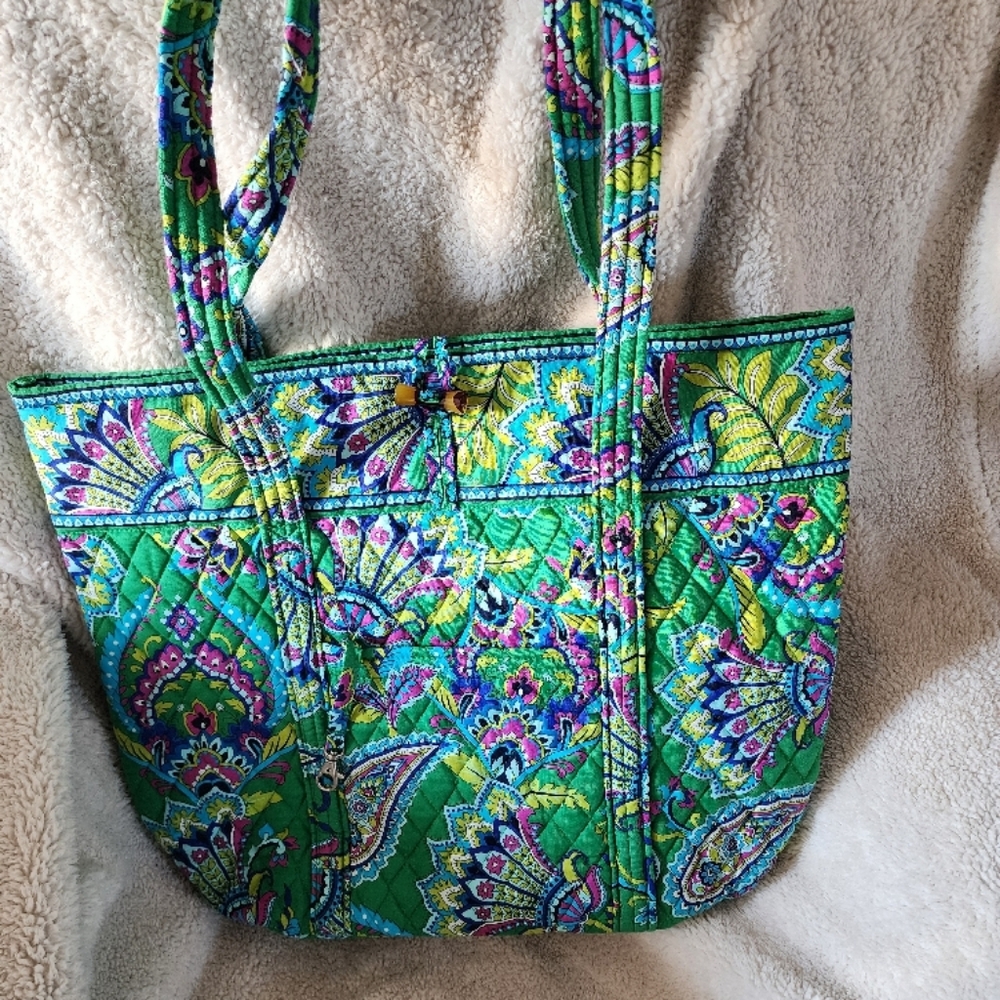 Vera Bradley Green Paisley Tote Bag